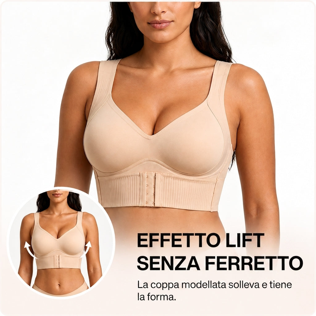 Infografica: la coppa modellata senza ferretto del reggiseno Sollevia nude